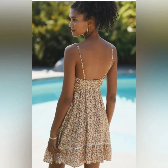 ANTHROPOLOGY Maaji Dress Small Brown Radiant Meadow Kamala Floral Mini NWT - Picture 3 of 10